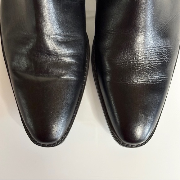 ASOS DESIGN Men’s Cuban Heel Black Leather Harness Boots 10 / EU 43 / UK 9 - Picture 8 of 13